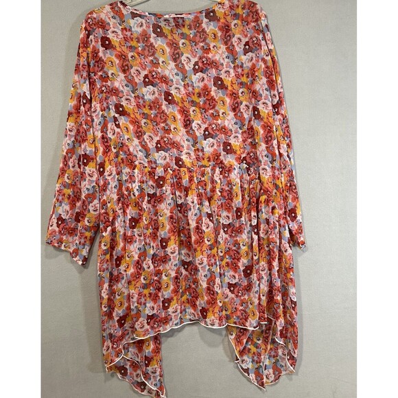 Lane Bryant Asymmetric Top womens 18/20 Half Button Front‎ Cottage Core Cowgirl - Picture 2 of 9